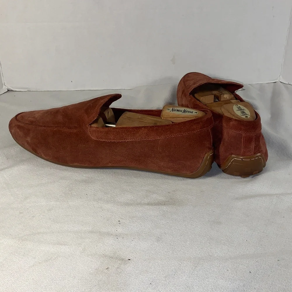 Clarks Men's Suede Slip-On Loafers in Rust Brown